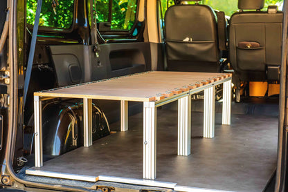 Letto van in alluminio e legno